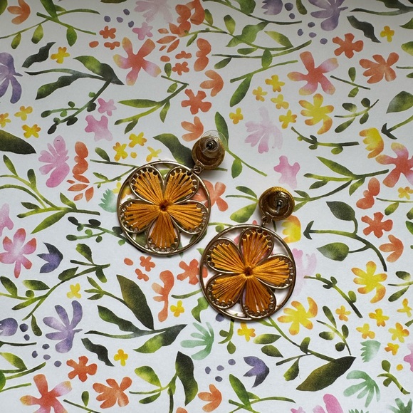 Yellow and Gold Earrings - Picture 5 of 6